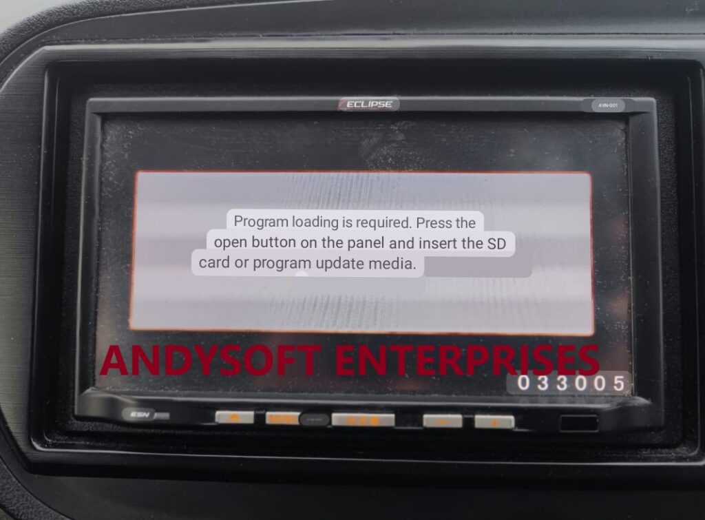 Eclipse Car Radio Software Avn G01 G02 G03 G04 G05
program loading is required press the open button on the panel and insert the sd card or program update media