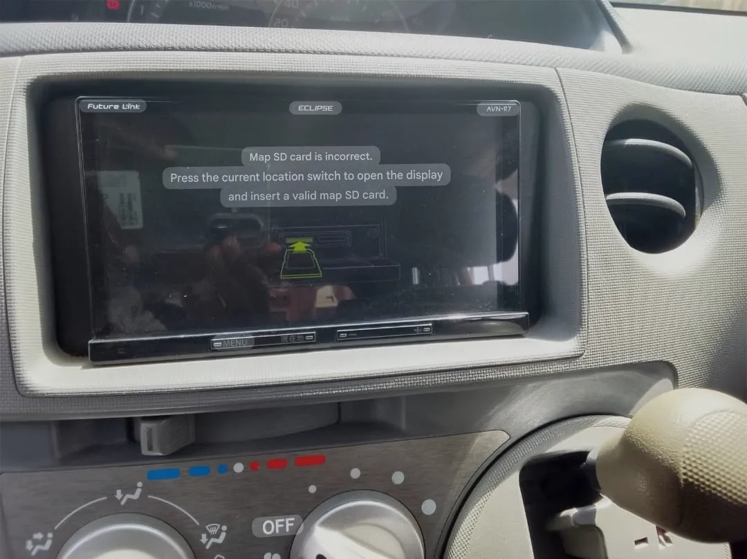 Map Sd Card Is Incorrect Press to Open and Insert Valid Map Sd Card For Avn Eclipse car radio - Image 2
